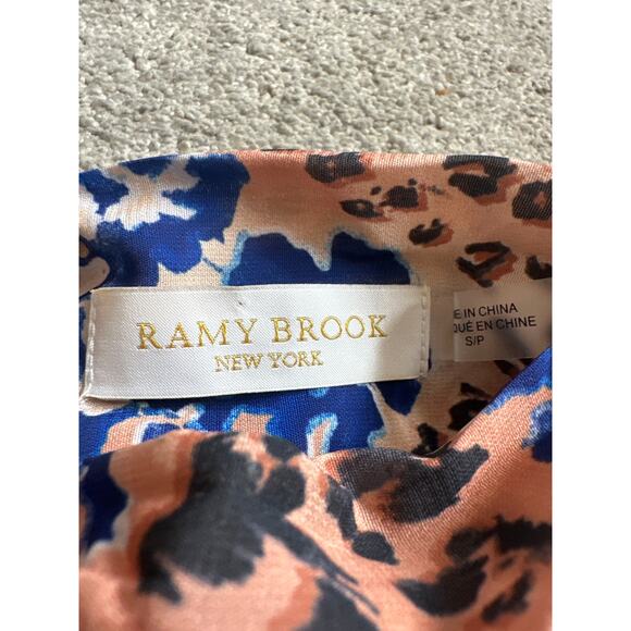 Ramy Brooke Mixed Animal Print Halter Sleeveless Blouson Mini Dress NWOT Small - Picture 6 of 9